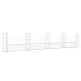 U-shape Gabion Basket with 5 Posts Iron 500x20x100 cm
