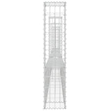 U-shape Gabion Basket with 5 Posts Iron 500x20x100 cm - Top-Down View