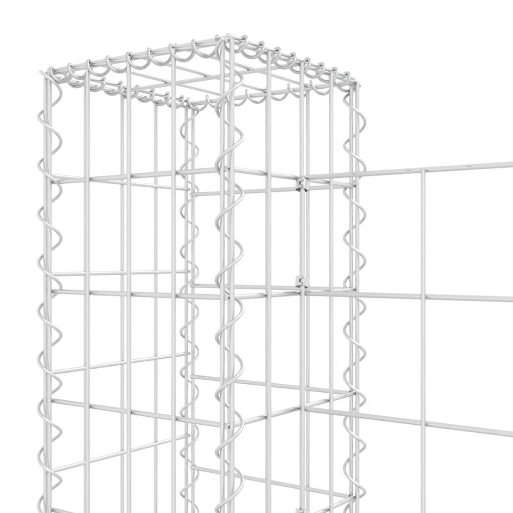 U-shape Gabion Basket with 5 Posts Iron 500x20x100 cm