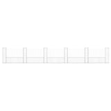 U-shape Gabion Basket with 6 Posts Iron 620x20x100 cm