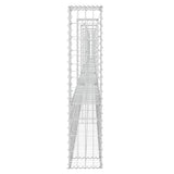 U-shape Gabion Basket with 6 Posts Iron 620x20x100 cm - Top-Down View