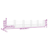 U-shape Gabion Basket with 6 Posts Iron 620x20x100 cm