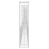 U-shape Gabion Basket with 7 Posts Iron 740x20x100 cm - Top-Down View