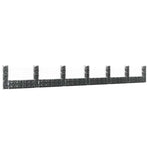 U-shape Gabion Basket with 7 Posts Iron 740x20x100 cm