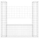U-shape Gabion Basket with 2 Posts Iron 140x20x150 cm