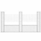 U-shape Gabion Basket with 3 Posts Iron 260x20x150 cm
