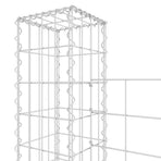 U-shape Gabion Basket with 4 Posts Iron 380x20x150 cm