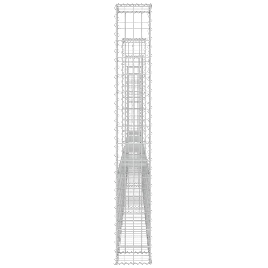 U-shape Gabion Basket with 5 Posts Iron 500x20x150 cm