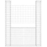 U-shape Gabion Basket with 2 Posts Iron 140x20x200 cm