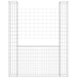 U-shape Gabion Basket with 2 Posts Iron 140x20x200 cm - Side View