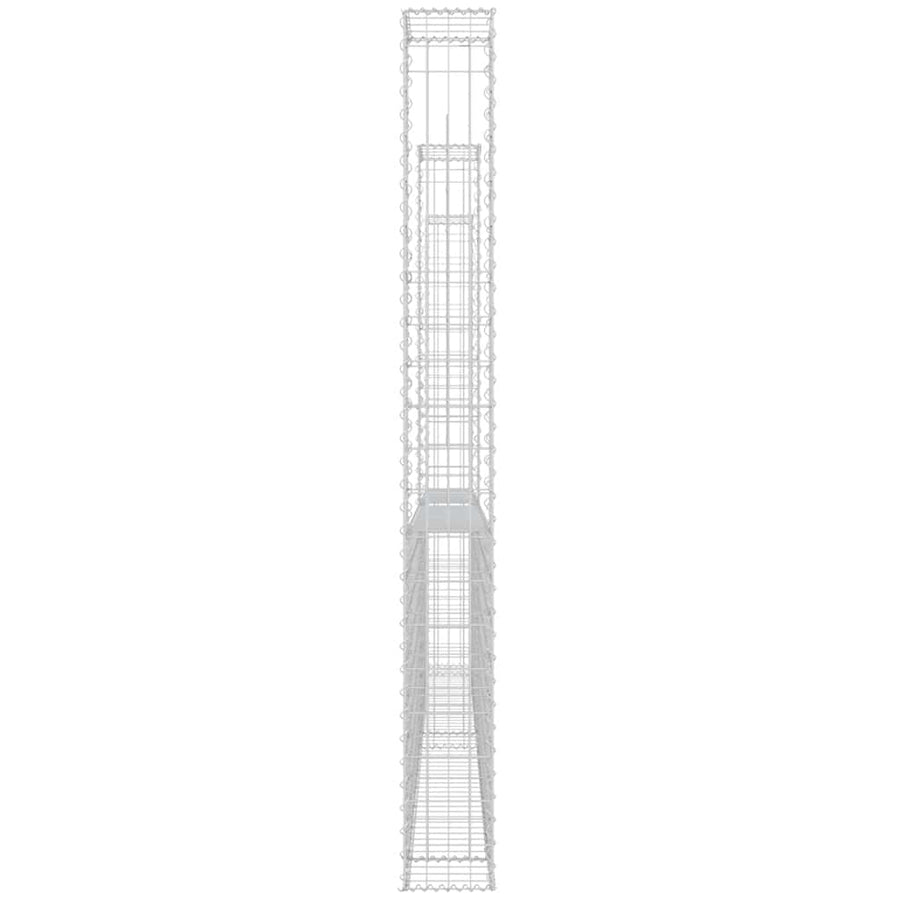 U-shape Gabion Basket with 2 Posts Iron 140x20x200 cm