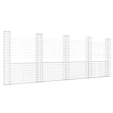 U-shape Gabion Basket with 5 Posts Iron 500x20x200 cm - Front View