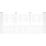 U-shape Gabion Basket with 5 Posts Iron 500x20x200 cm