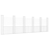 U-shape Gabion Basket with 6 Posts Iron 620x20x200 cm