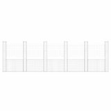 U-shape Gabion Basket with 6 Posts Iron 620x20x200 cm