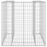 Gabion Wall for Garbage Bin Galvanised Steel 110x100x110 cm - Rear View