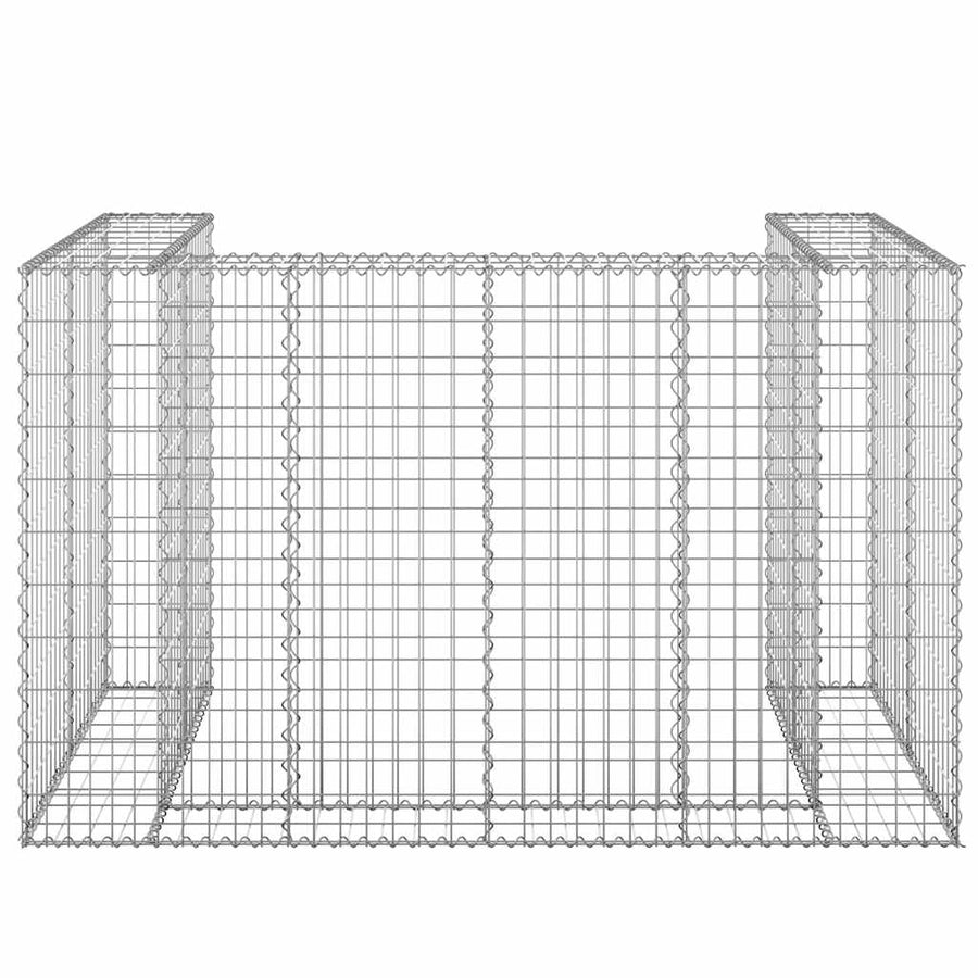 Gabion Wall for Garbage Bins Galvanised Steel 180x100x110 cm