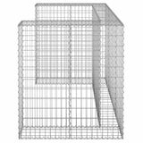 Gabion Wall for Garbage Bins Galvanised Steel 180x100x110 cm - Top-Down View