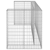 Gabion Wall for Garbage Bins Galvanised Steel 254x100x110 cm - Top-Down View
