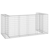 Gabion Wall for Garbage Bins Galvanised Steel 254x100x110 cm - 45-Degree Angle