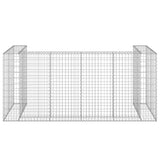 Gabion Wall for Garbage Bins Galvanised Steel 254x100x110 cm - Rear View