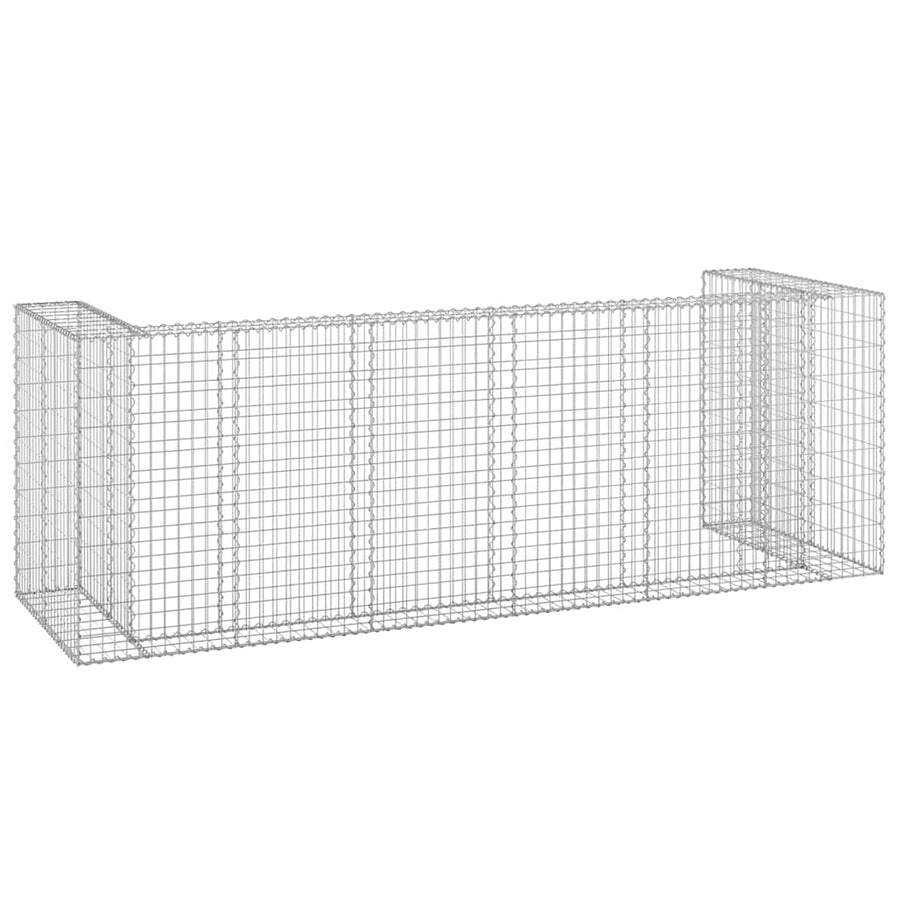 Gabion Wall for Garbage Bins Galvanised Steel 325x100x110 cm