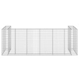 Gabion Wall for Garbage Bins Galvanised Steel 325x100x110 cm - Rear View