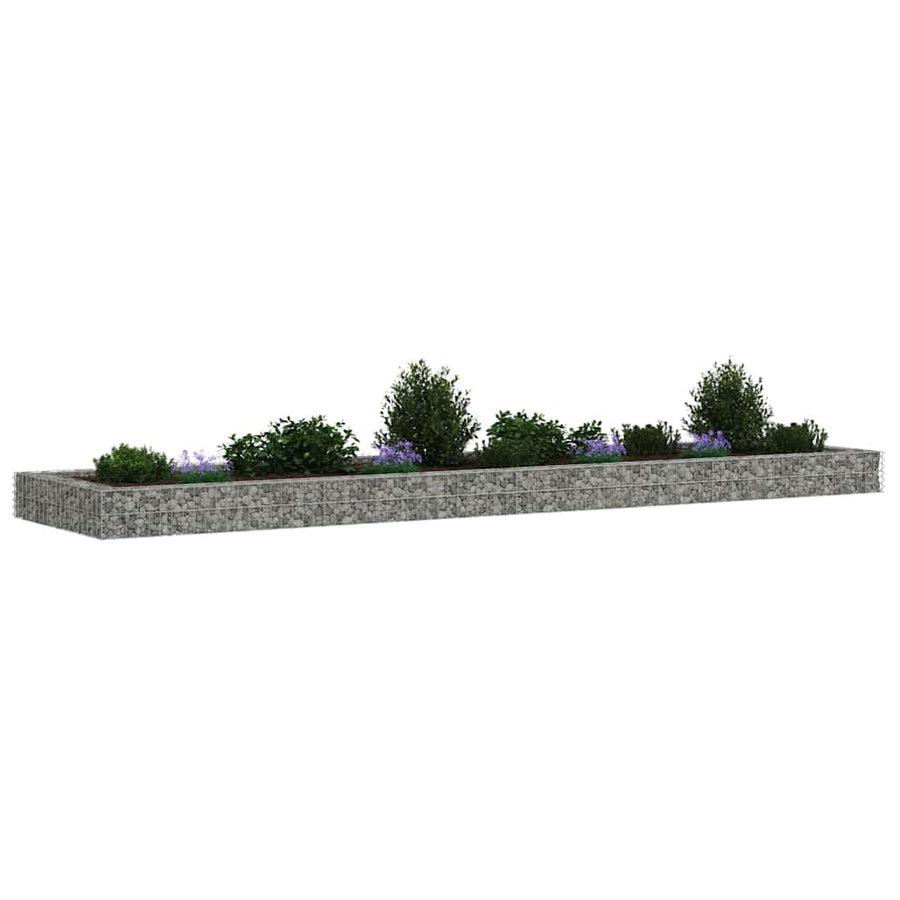 Gabion Raised Bed Galvanised Steel 400x100x20 cm