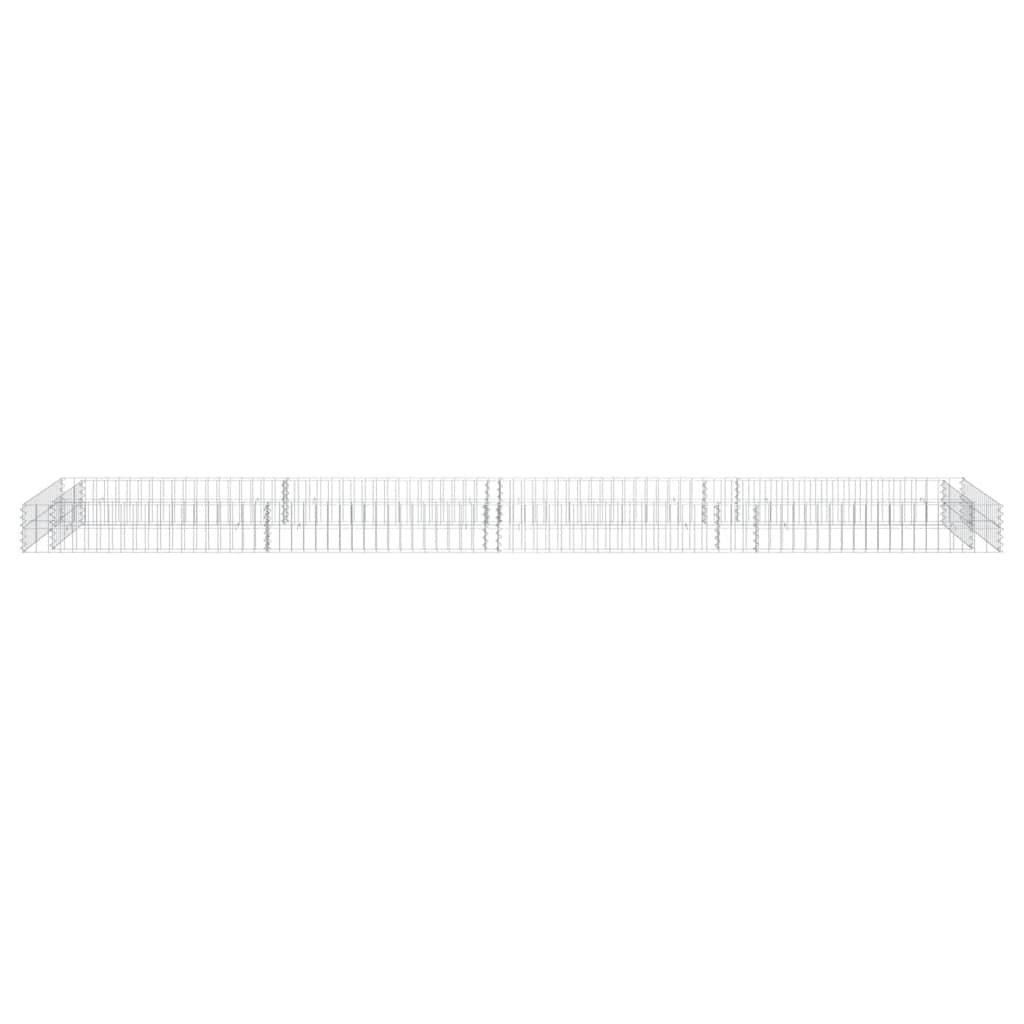 Gabion Raised Bed Galvanised Steel 400x100x20 cm