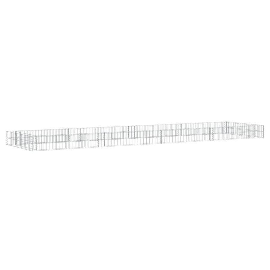 Gabion Raised Bed Galvanised Steel 400x100x20 cm