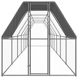 Outdoor Chicken Cage 2x12x2 m Galvanised Steel - Front View
