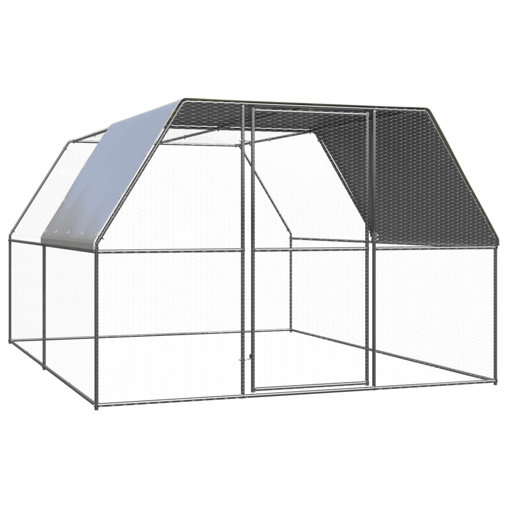 Outdoor Chicken Cage 3x4x2 m Galvanised Steel