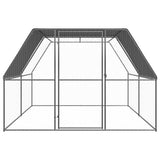 Outdoor Chicken Cage 3x4x2 m Galvanised Steel - Front View