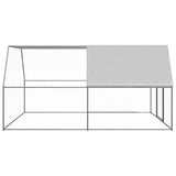 Outdoor Chicken Cage 3x4x2 m Galvanised Steel - Side View