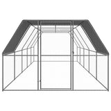 Outdoor Chicken Cage 3x10x2 m Galvanised Steel - Front View