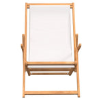 Folding Chair Solid Wood Teak Cream