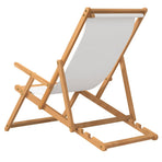 Folding Chair Solid Wood Teak Cream