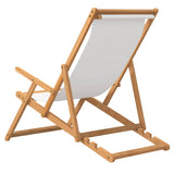 Folding Beach Chair Solid Wood Teak Cream - 45-Degree Angle