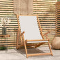 Folding Chair Solid Wood Teak Cream