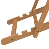 Folding Beach Chair Solid Wood Teak Blue - Low Angle
