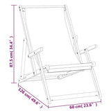 Folding Beach Chair Solid Wood Teak Blue - Extra Image