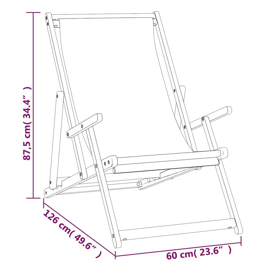 Folding Chair Solid Wood Teak Blue