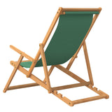 Folding Beach Chair Solid Wood Teak Green - 45-Degree Angle