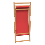 Folding Chair Solid Wood Teak Red