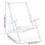 Folding Beach Chair Solid Wood Teak Red