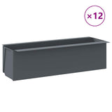 Flower Boxes for Euro Pallets 12 pcs Grey 36x13.5x9.5 cm PP