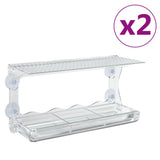Window Bird Feeders 2 pcs Acrylic 30x12x15 cm - Front View