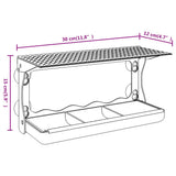 Window Bird Feeders 2 pcs Acrylic 30x12x15 cm - Extra Image