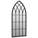 Garden Mirror Black 100x45 cm Iron for Outdoor Use - Front View