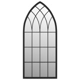 Garden Mirror Black 100x45 cm Iron for Outdoor Use - Side View